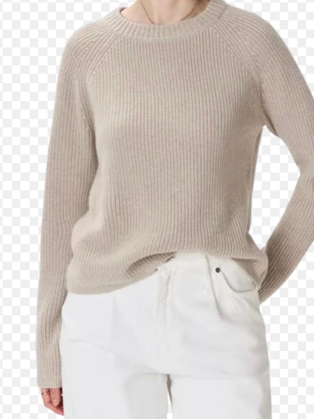 Vince  | 100%  Cashmere  | Cream Ribbed Knit Crewneck Sweater